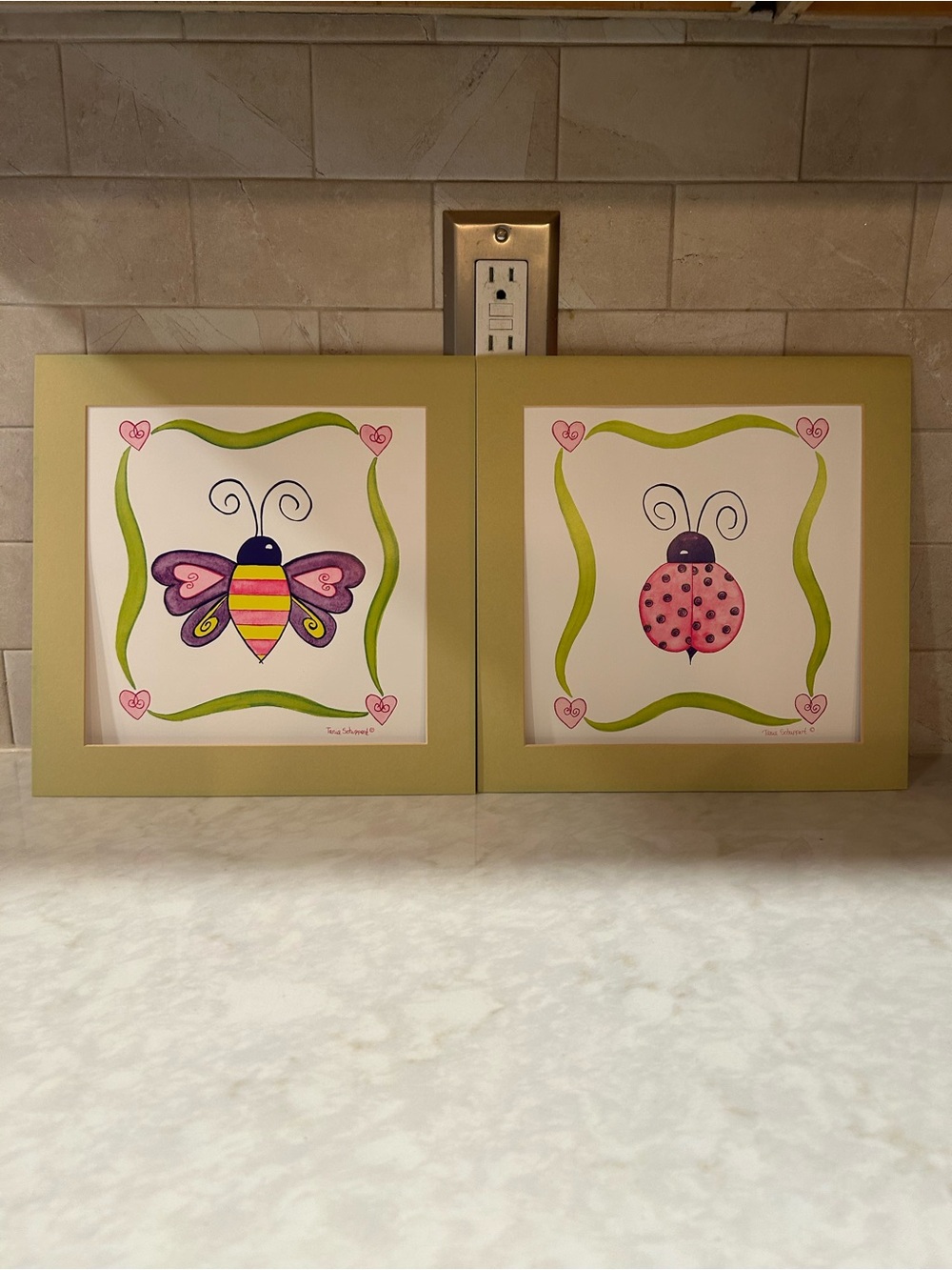 Tania Schuppert Butterfly & Ladybug Framed Prints - Pink, Purple, Green